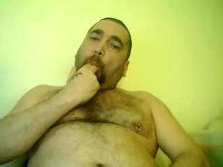 Fat Bear Fucking His Butt With A Dildo