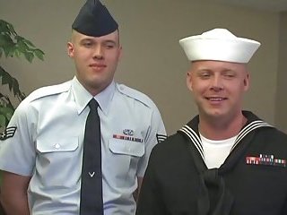 Aroused Mates In Uniform Cock Blowing
