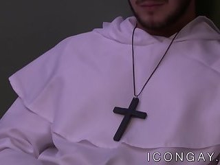 Young priest gets his ass licked before anal intrusion